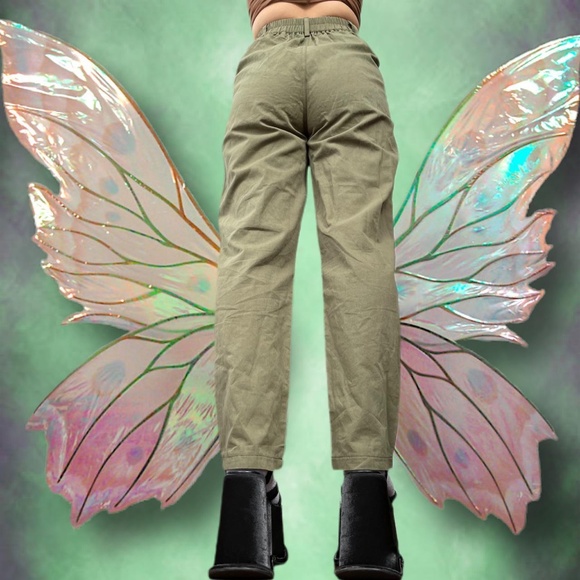 Green Pleated Pants Trousers - Picture 3 of 4